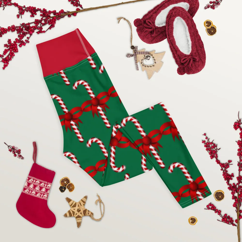 Yoga Leggings Candy Canes