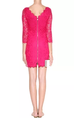 Zarita Lace Dress Fuchsia